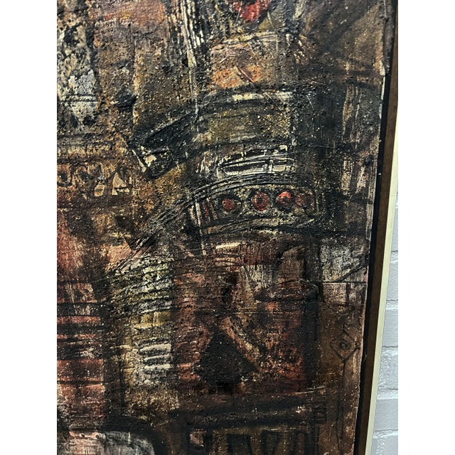 Paint Georges Ebrin Adingra “Totems” Mid Century Oil- No.3 For Sale - Image 7 of 7