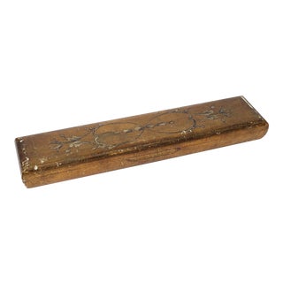 Italian Vintage Florentine Long Skinny Wooden Box For Sale