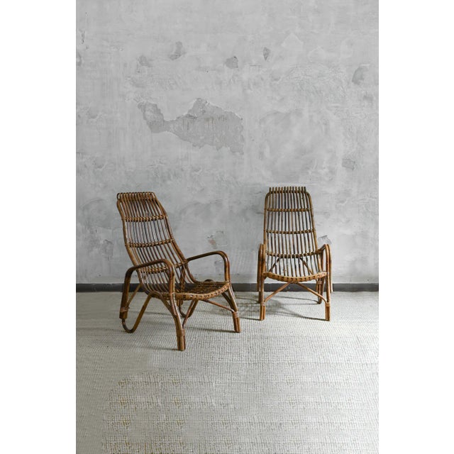 Set of High-Back Bamboo Armchairs, 1960s For Sale - Image 11 of 11