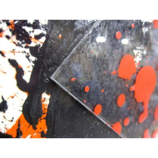 Abstract Geometric Acrylic Abstract Mandala Painting in Red by Gerald Campbell For Sale - Image 3 of 5