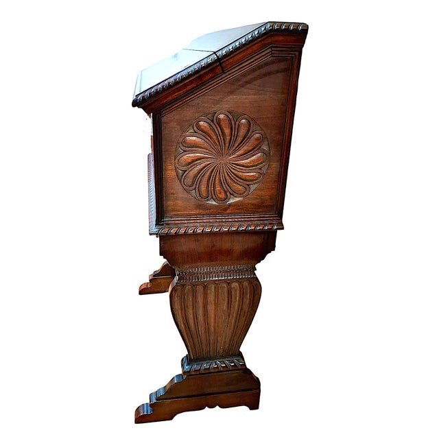 Spanish Renaissance Revival Carved Walnut Vargueno-Style Writing Desk For Sale - Image 9 of 13