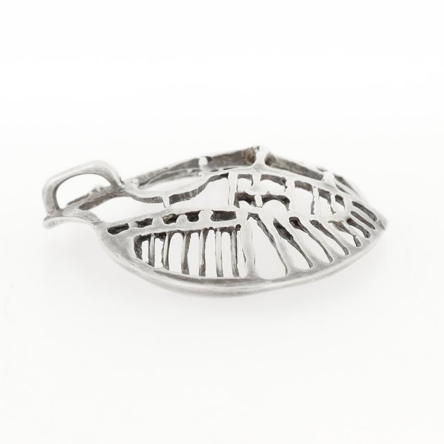 Vintage Studio Else & Paul Scandanavian Modern Sterling Silver Necklace Pendant For Sale - Image 9 of 12