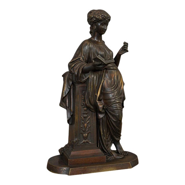 1920 Female Antique Bronze Figure After Moreau For Sale
