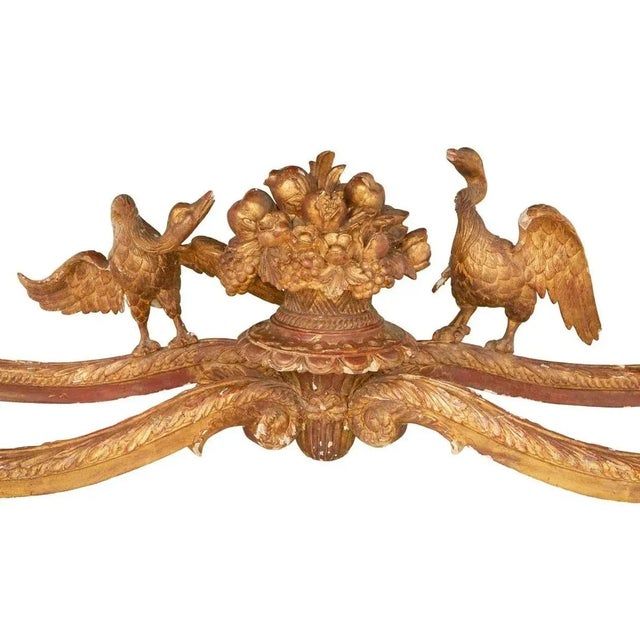 Wood Italian Louis XVI Style Giltwood Console / Center Table, Hand Carved, Figural For Sale - Image 7 of 13