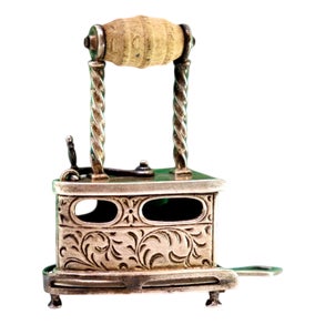 Silver Iron with Applications and Reliefs For Sale