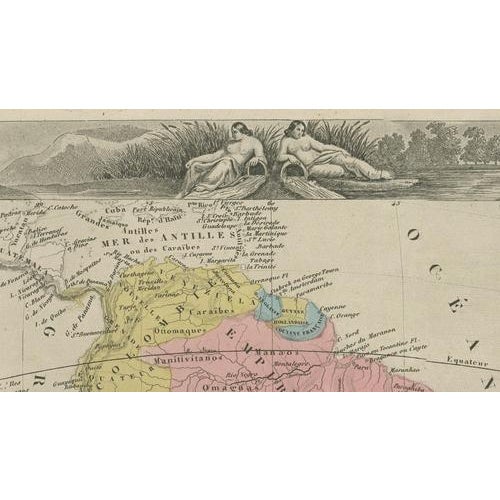 Antique Hand-Colored Map of South America by Levasseur, 1845 For Sale - Image 6 of 15