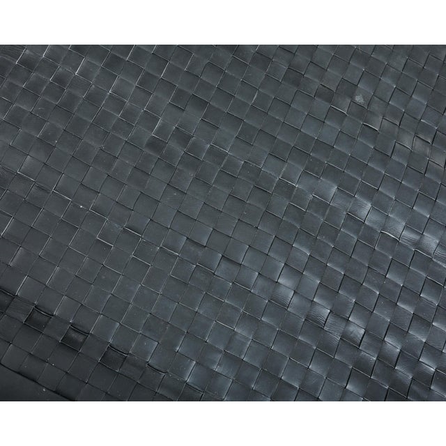 Palace Size Modern Woven Leather Strap Area Rug Carpet For Sale - Image 9 of 12