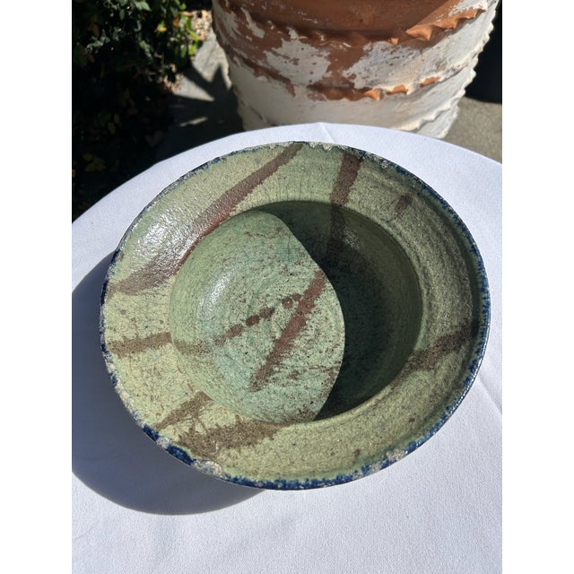 Vintage Signed Teal & Blue Studio Pottery Bowl For Sale - Image 13 of 13