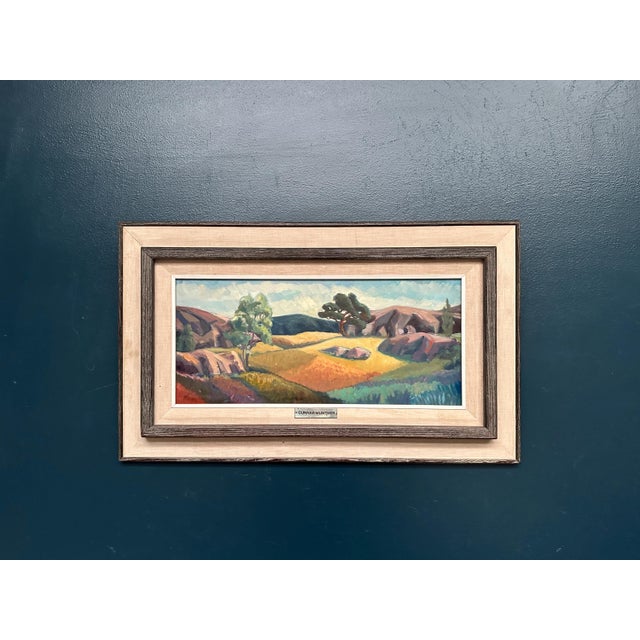 Original Swedish Oil on Panel – “Landscape” by Gunnar Munther – Signed – Vintage & Framed – 64 × 38 cm (25.2" × 15") incl....