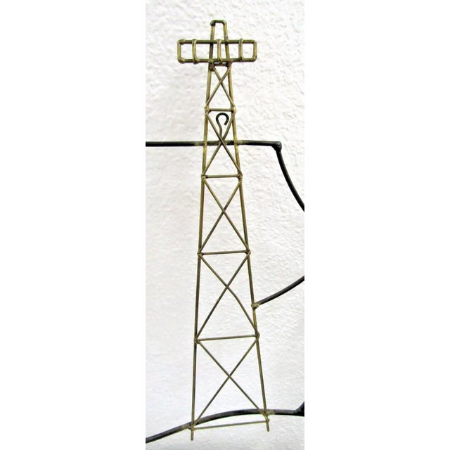 1950s 1950s Mid-Century Modern Oil Rig Landscape Wall Wire Sculpture For Sale - Image 5 of 9