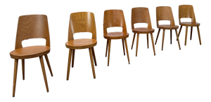 Beechwood Bistro Chairs from Baumann, 1950s, Set of 6