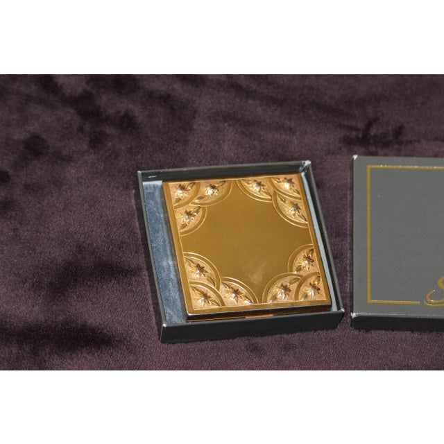 Gold Compact Mirror Powder Box, 1950s For Sale - Image 6 of 18