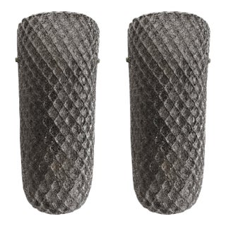Modern Italian Gray “Graniglia” Rhombus Murano Glass Sconces, Pair For Sale