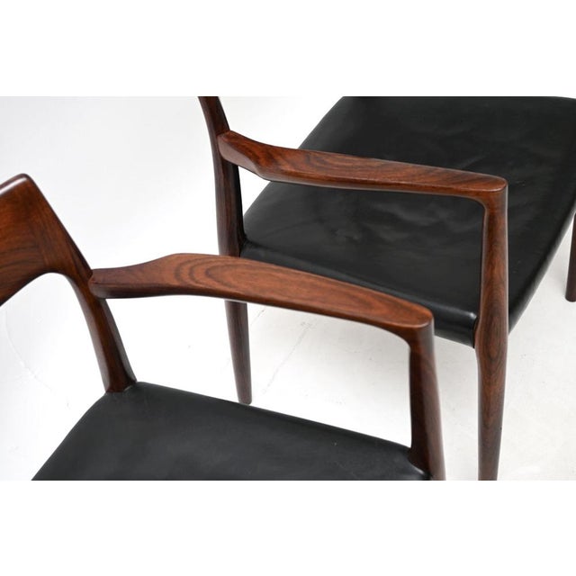 Black Vintage Danish Model 57 Chairs by Niels Otto Møller, 1960s, Set of 2 For Sale - Image 8 of 11