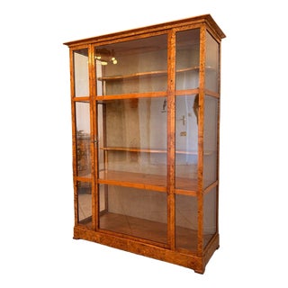 Biedermeier Glass-Fronted Poplar Display Cabinet For Sale