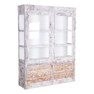 Mid-Century Modern Bookcase in Spruce and Glass, 1960s For Sale