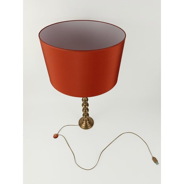 Tall Art Deco Bobbin Brass Candlestick Column Table Lamp, 1930s For Sale - Image 13 of 15