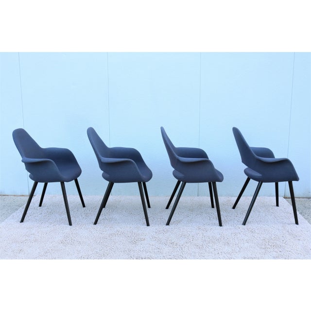 Blue 1940 Charles Eames & Eero Saarinen for Vitra Organic Conference Chairs - Set of 4 For Sale - Image 8 of 13