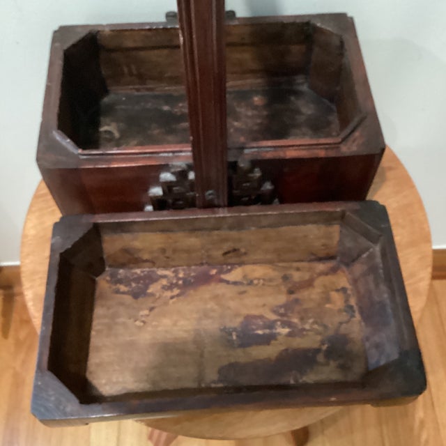 Early 20th Century Early 20th Century Antique Chinese Handmade Wood Lunch/Storage Box For Sale - Image 5 of 12