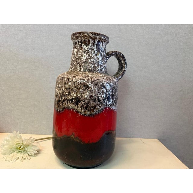 Ceramic Vintage Fat Lava Floor Vase from Scheurich, 1970s For Sale - Image 7 of 14