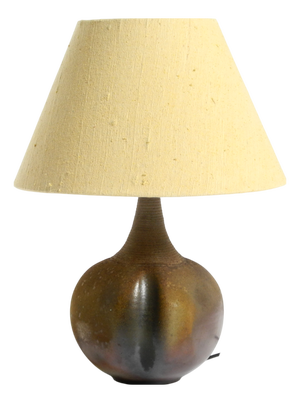 Ceramic Table Lamp with Fabric Shade, 1960s