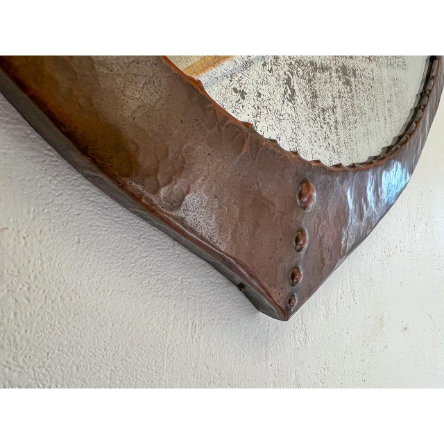 Arts & Crafts Dutch Hammered Copper Wall Mirror, 1910s For Sale - Image 15 of 18
