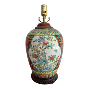 Vintage Asian Handpainted Lamp