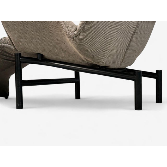 Vico Magistretti, Italian Modern, Fabric, Metal, Veranda Lounge Chair, 1980s For Sale - Image 12 of 14