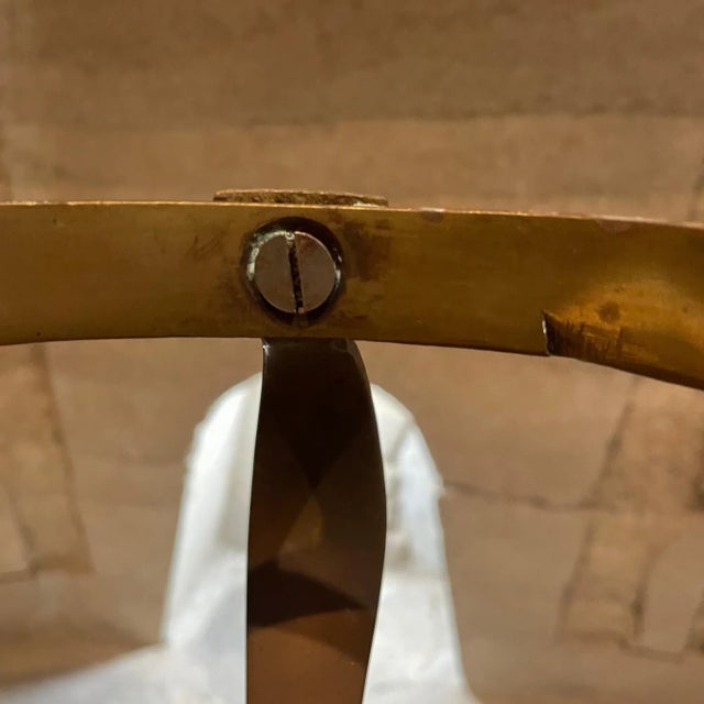 1940s Art Deco Elevated Centerpiece Glass Vase Framed in Solid Bronze For Sale - Image 12 of 12