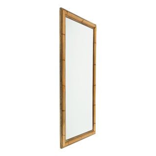 Mid-Century Brass and Bamboo Wall Mirror in the style of Vivai del Sud, Italy, 1970s For Sale