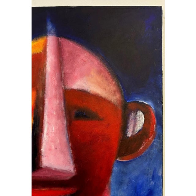 Abstract “Untitled” Acrylic Portrait on Canvas Portrait Painting by Judy Gittelsohn - For Sale - Image 3 of 7