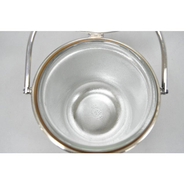 Mid 20th Century Mid Century Modern Sheffield Silver Plated Reticulating Hinge Ice Bucket W Tongs For Sale - Image 11 of 15