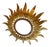 Large Spanish Sunburst Flush Mount in Gilt Metal with Support, 1950 For Sale