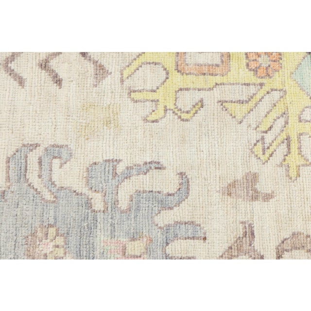 Pastel Modern Oushak Style Hand-Knotted Wool Area Rug 10x13 For Sale - Image 10 of 11