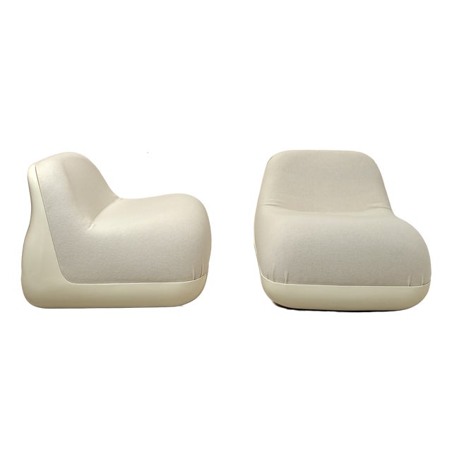 Vintage Jumbo Lounge Chairs by Lberto Rosselli for Saporiti, 1970, Set of 2 For Sale