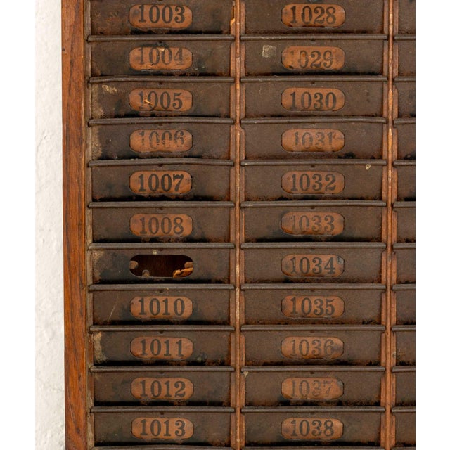 American American Vintage Oak Time Card Rack For Sale - Image 3 of 8