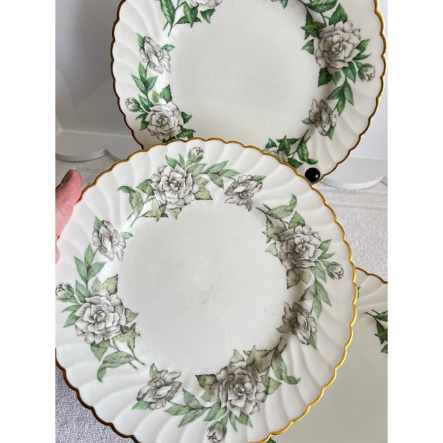 Syracuse China Vintage Syracuse Gardenia Fine China Flowers Plates- Set of 3 For Sale - Image 4 of 8