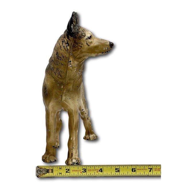 Hard to Find Vintage 1930s Hubley Manufacturing Co. Cast Iron German Shepherd Dog Doorstop For Sale - Image 17 of 17