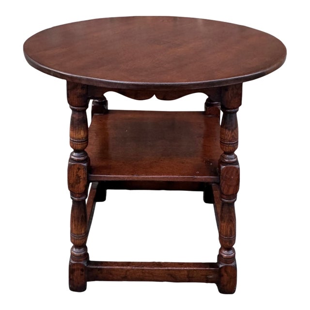 19th Century English Side Table With Shelf For Sale