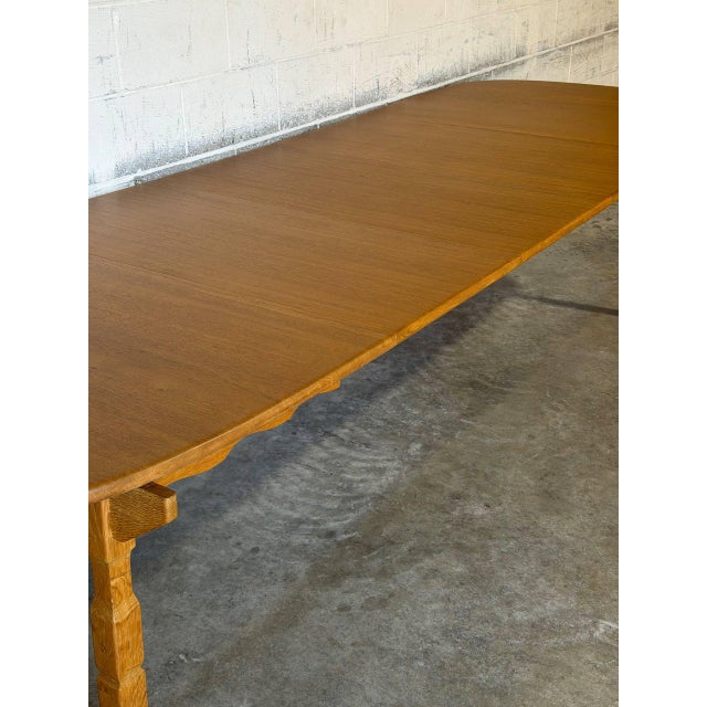 Oak Extendable Dining Table With 3 Leaves Mid-Century Modern 1970s For Sale - Image 9 of 12