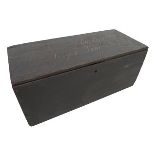 Antique Chest with Inscription, 1890s For Sale