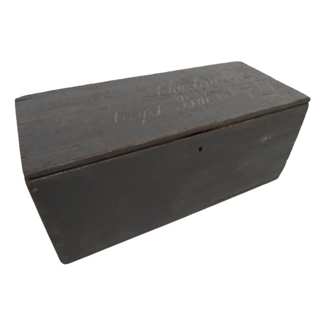 Antique Chest with Inscription, 1890s For Sale