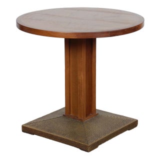 Side Table in Wood and Brass, 1930s For Sale