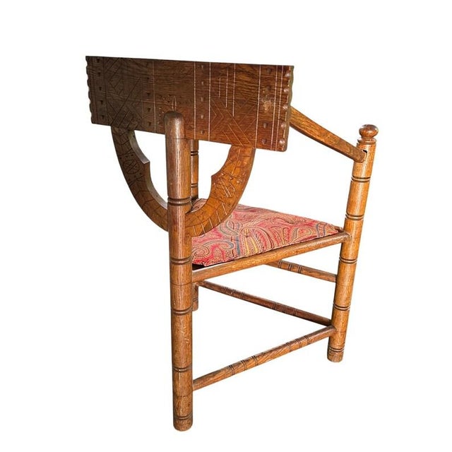1930s 1930s Swedish Monk Chair, Scandinavian Corner Chair, Folk Art Furniture For Sale - Image 5 of 10