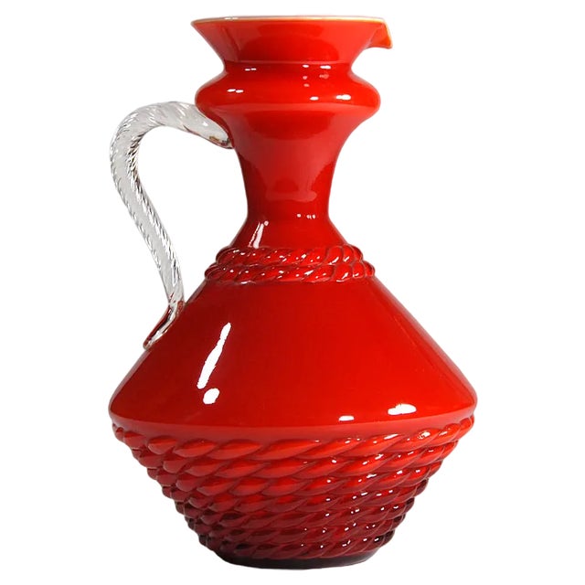 Italian Red Glass Vase from Empoli, 1960s For Sale