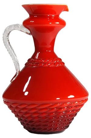 Italian Red Glass Vase from Empoli, 1960s