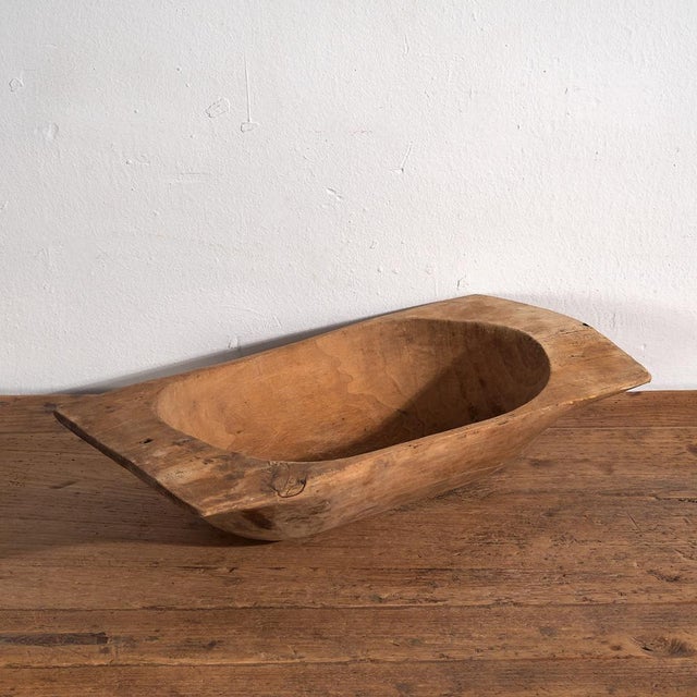 Brown Small Antique Wooden Bowl For Sale - Image 8 of 9