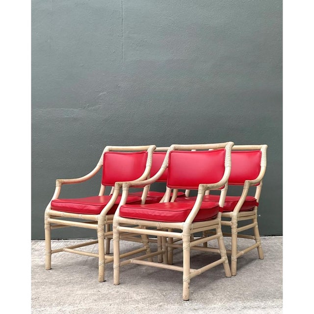 Vintage McGuire Rattan Dining Chairs - Set of 4 For Sale - Image 11 of 12