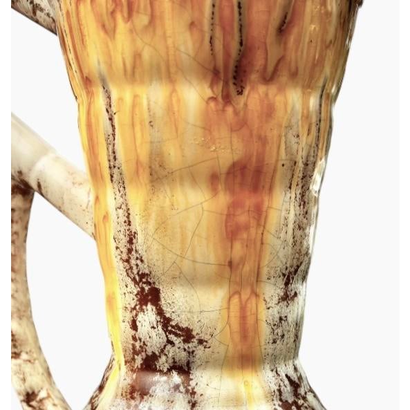 SylvaC Art Deco "Alex" Pottery Jug / Vase Featuring a Distinctive Geometric Bamboo-Style Handle. For Sale - Image 10 of 13
