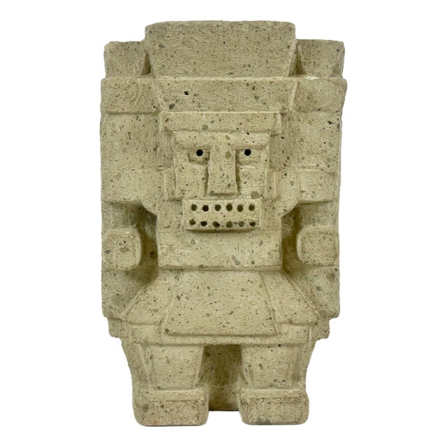 Antique Aztec Rain and Water God Tlaloc Sculpture For Sale